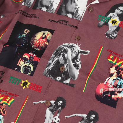 24SS ×BOB MARLEY フォト柄 レーヨン ハワイアンシャツ / アロハシャツ(HAWAIIAN SHIRT S/S)
