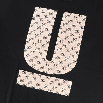 B-BONE柄 Uロゴ クルーネック Tシャツ