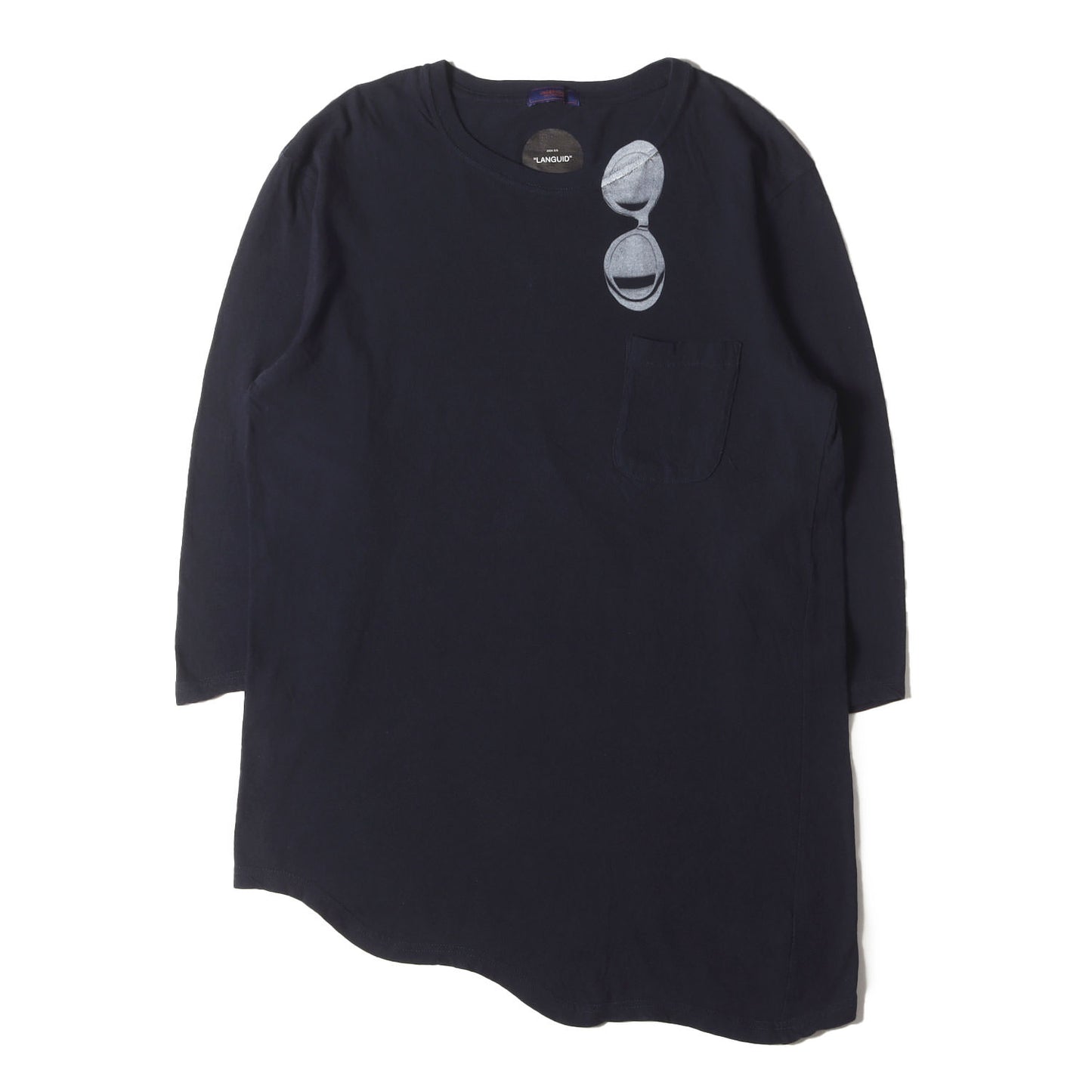 Languid期 復刻モデル 転写プリント 歪み 7分袖 Tシャツ / カットソー