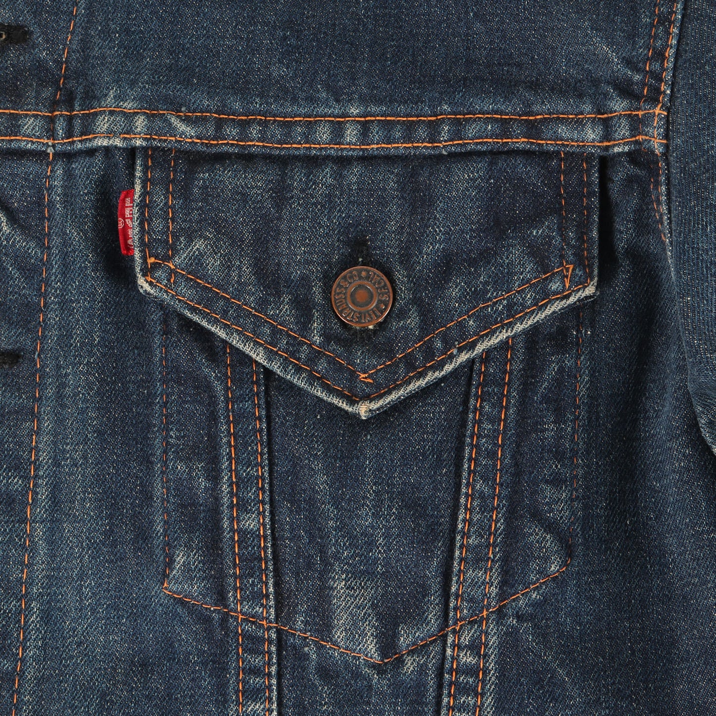 [希少 ビッグサイズ 濃紺] 60s 70505-0217 Big E 4th デニムジャケット / ボタン裏刻印525 BigE赤タブ