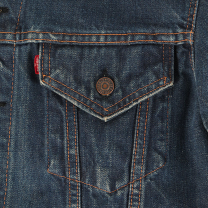 [希少 ビッグサイズ 濃紺] 60s 70505-0217 Big E 4th デニムジャケット / ボタン裏刻印525 BigE赤タブ