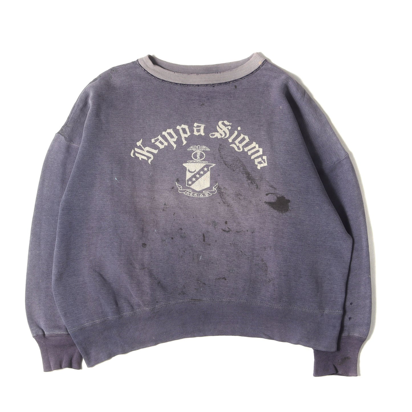 [ナス紺 小文字 ランタグ] 50s フラタニティ プリント スウェット (Kappa Siguma)