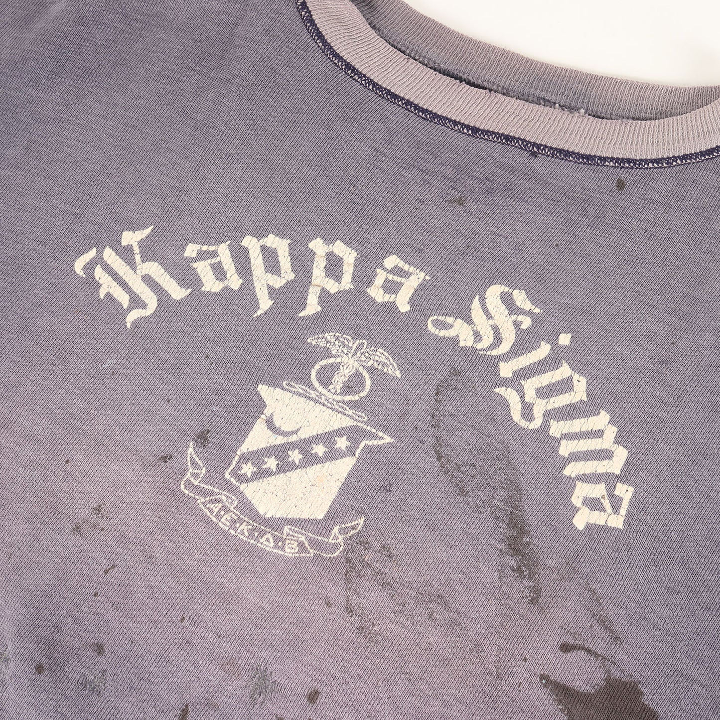 [ナス紺 小文字 ランタグ] 50s フラタニティ プリント スウェット (Kappa Siguma)