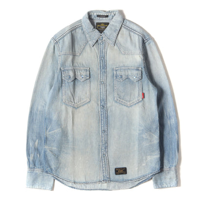ヴィンテージ加工 デニム ウエスタンシャツ(ALLMAN L/S)