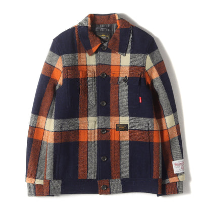 ×HARRIS TWEED キルティングライナー付き ツイード チェックジャケット(GREASE)