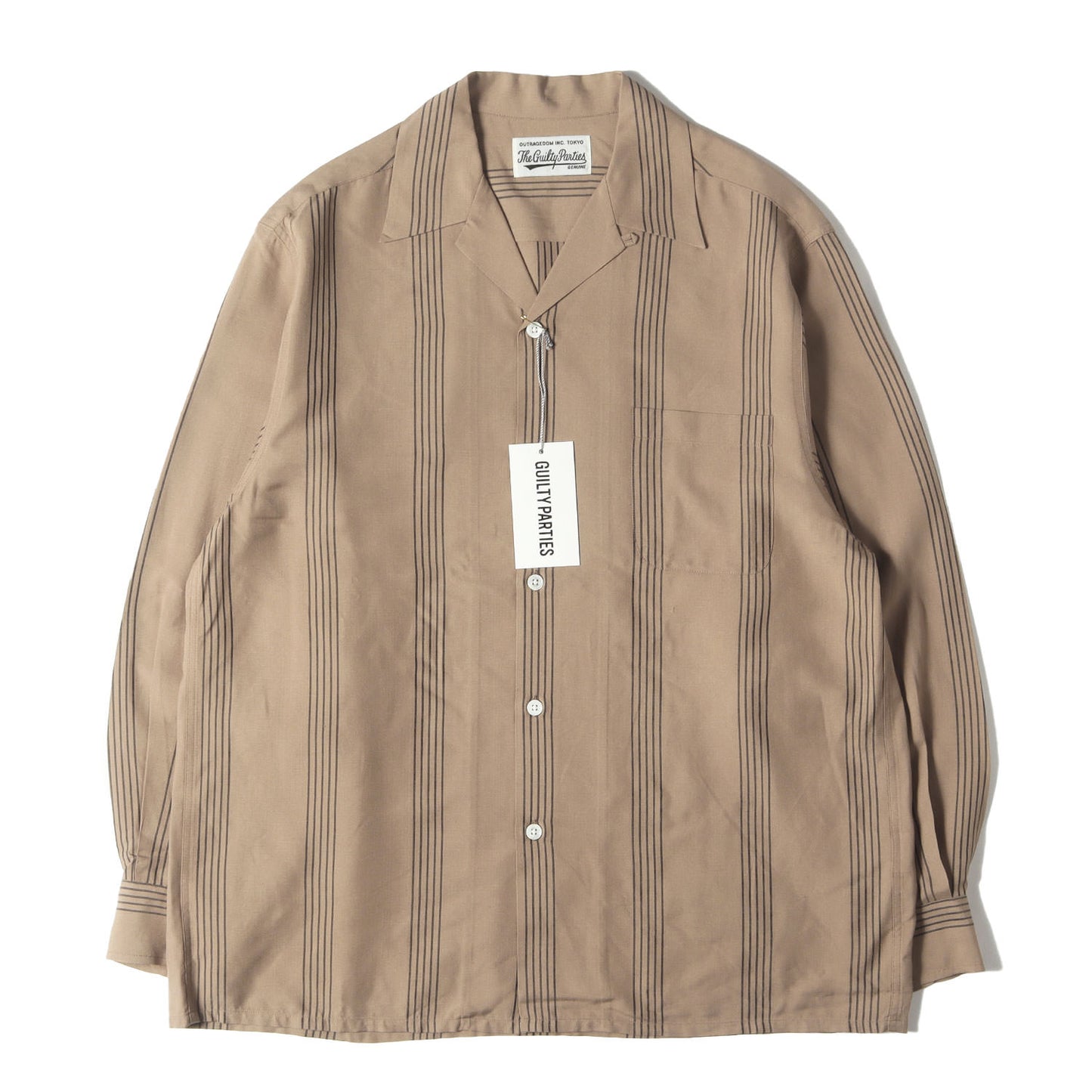 24SS ストライプ レーヨン オープンカラーシャツ(STRIPED OPEN COLLAR SHIRT)