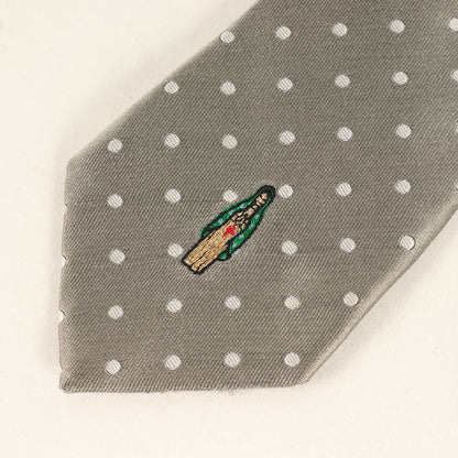 マリア刺繍 ドット シルク ネクタイ