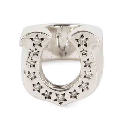 ダイヤ ホースシュー リング(H.S RING SILVER STONE)