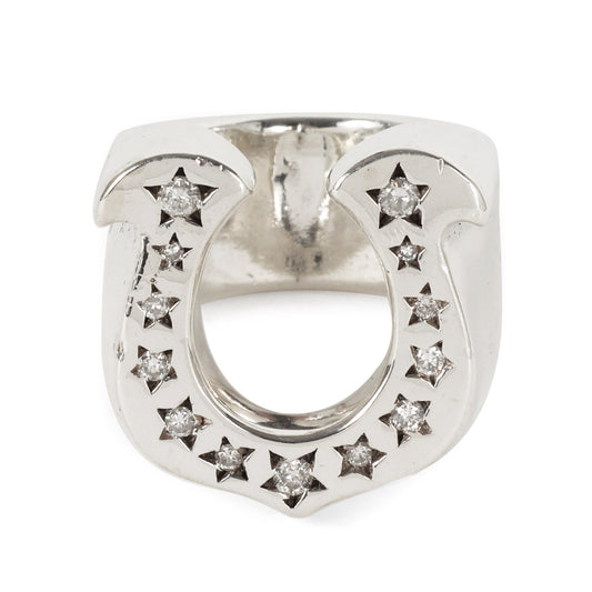 ダイヤ ホースシュー リング(H.S RING SILVER STONE)