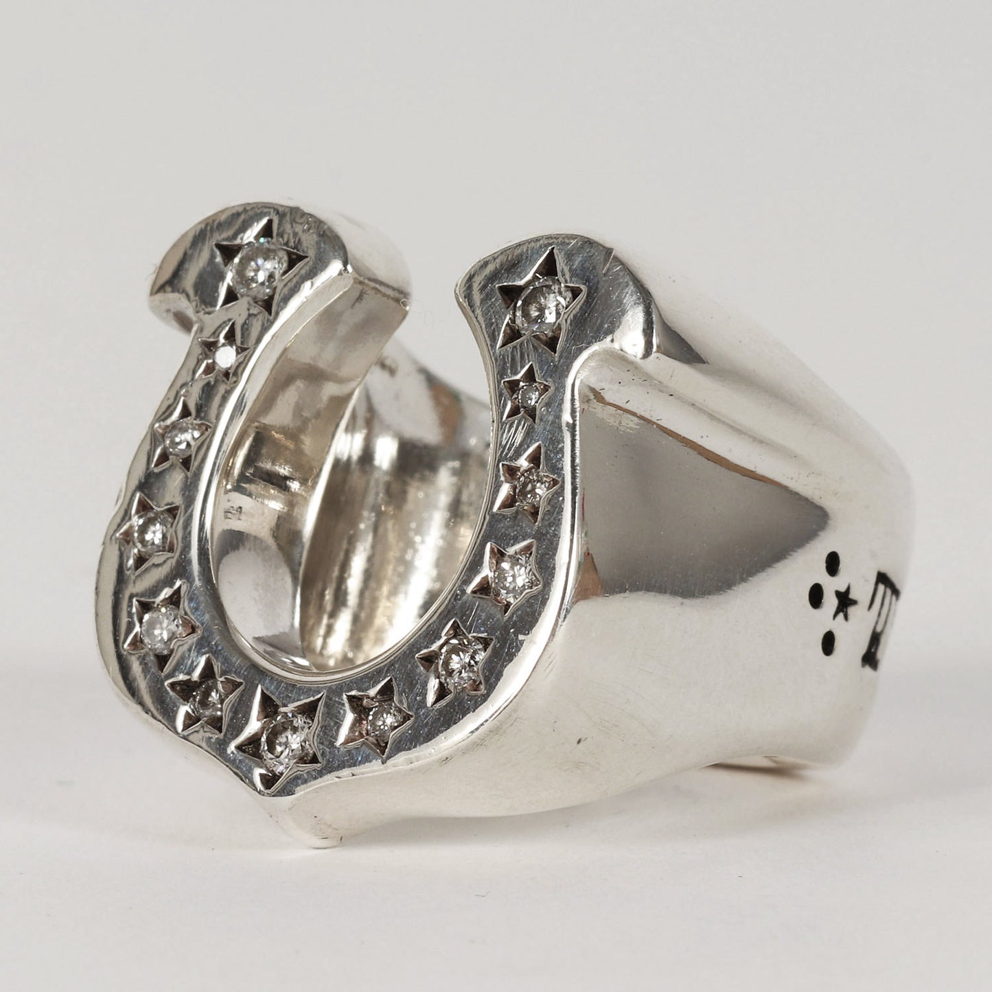 ダイヤ ホースシュー リング(H.S RING SILVER STONE)