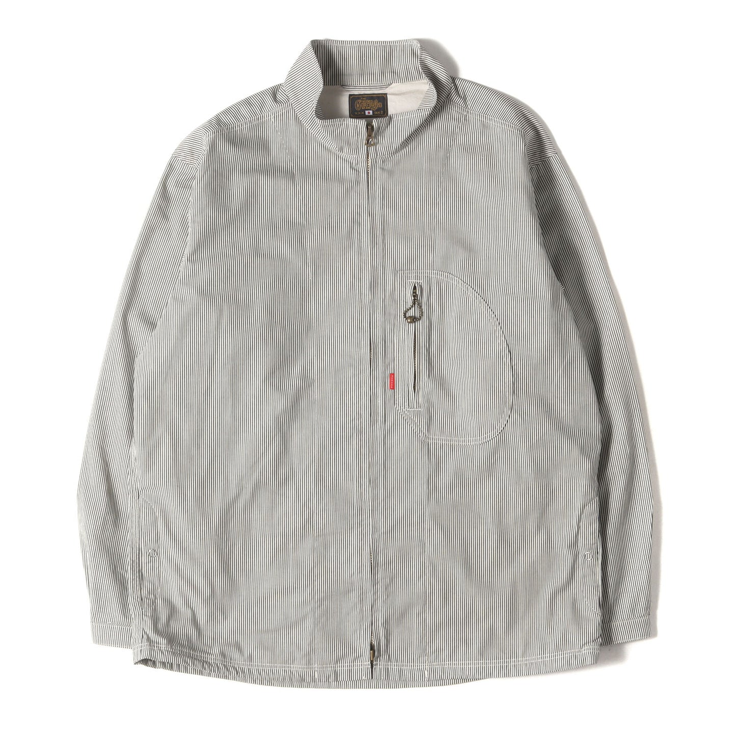 24AW ストライプ スタンドカラー ジップ シャツ(STAND COLLAR ZIP SHIRTS)