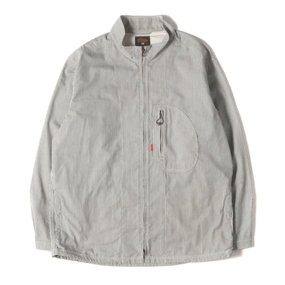 24AW ストライプ スタンドカラー ジップ シャツ(STAND COLLAR ZIP SHIRTS)