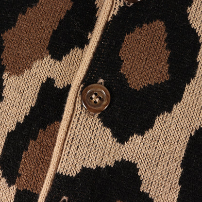 23AW ×MADE IN GARAGE レオパード柄 ニット カーディガン