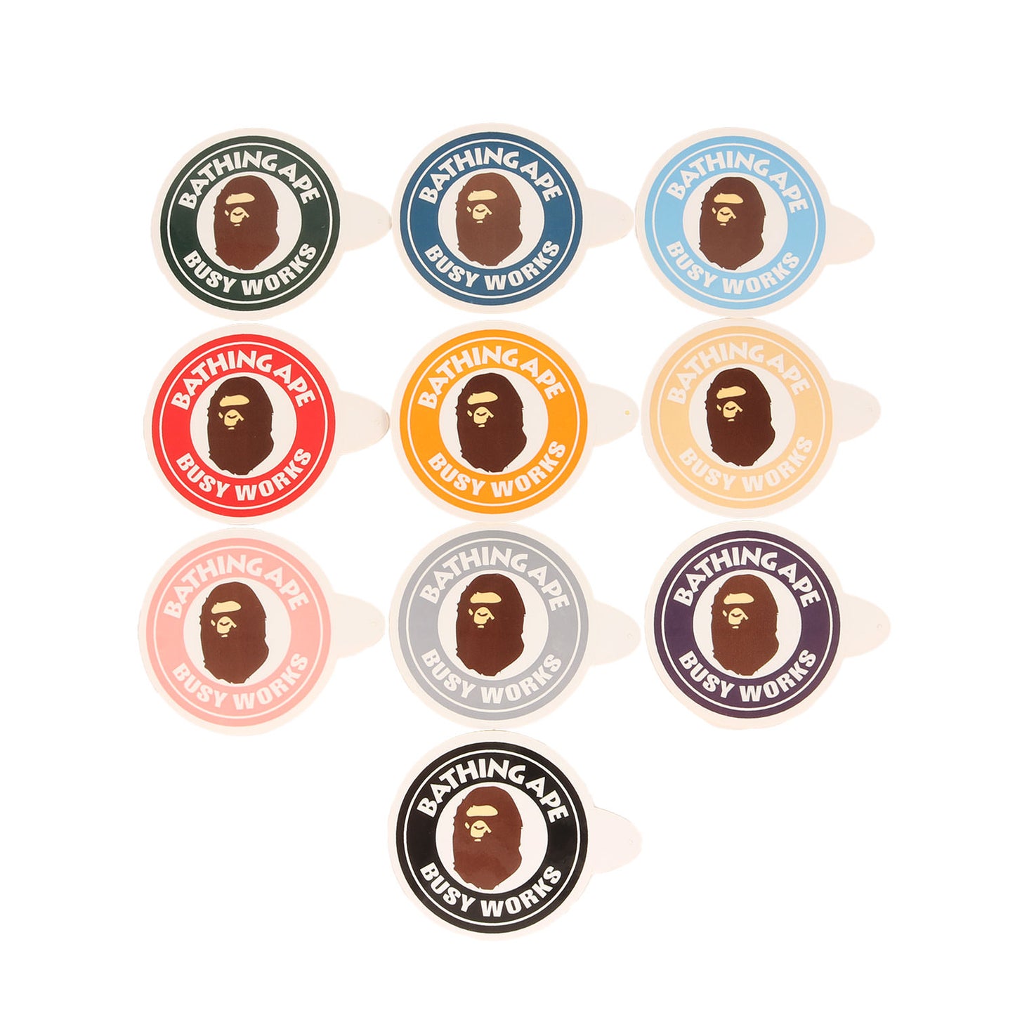 90s 猿顔 BUSY WORKS ステッカー 10色セット