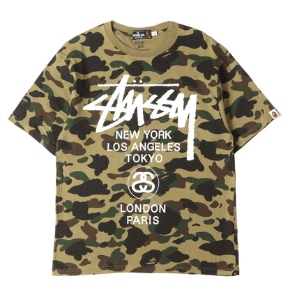 ×STUSSY 30周年記念 1stカモ 猿迷彩 ワールドツアー Tシャツ