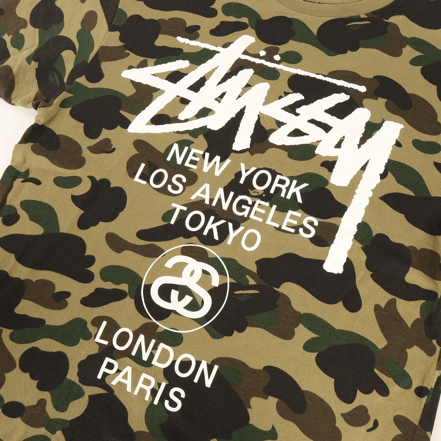 ×STUSSY 30周年記念 1stカモ 猿迷彩 ワールドツアー Tシャツ