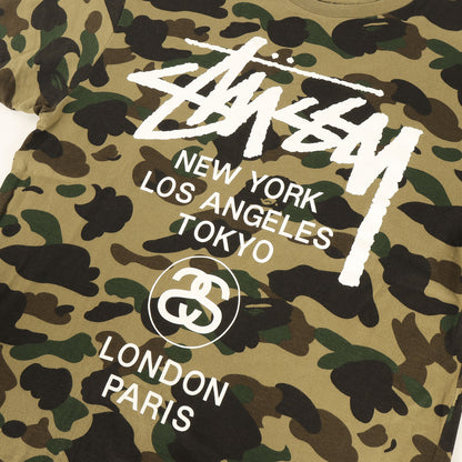 ×STUSSY 30周年記念 1stカモ 猿迷彩 ワールドツアー Tシャツ