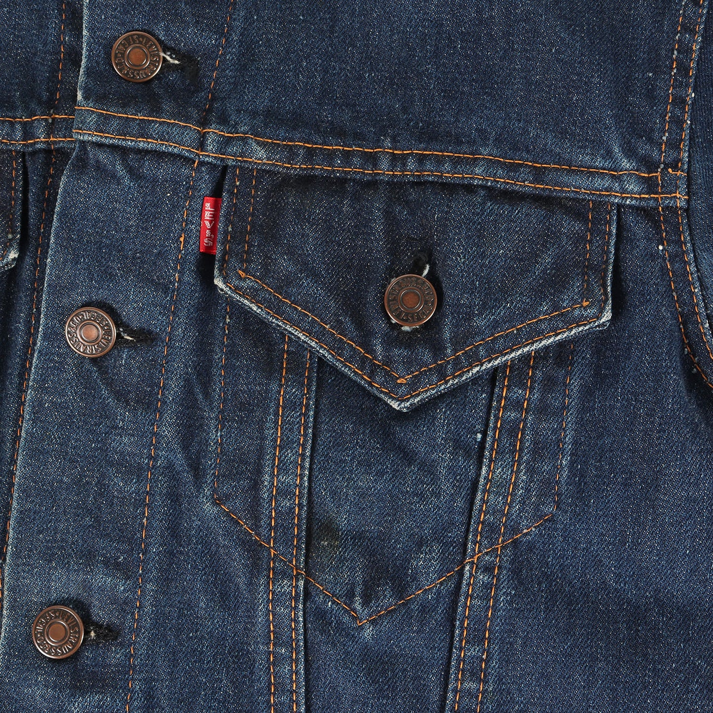 [濃紺 ケアタグ付き] 70s 70505-0217 Big E 4th デニムジャケット / ボタン裏刻印521 BigE赤タブ