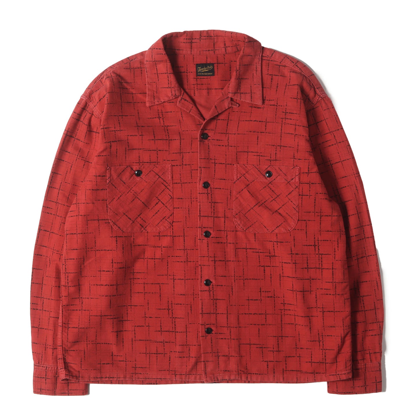 カスリプリントチェック オープンカラー フランネルシャツ(T-PRINT FLANNEL SHT)