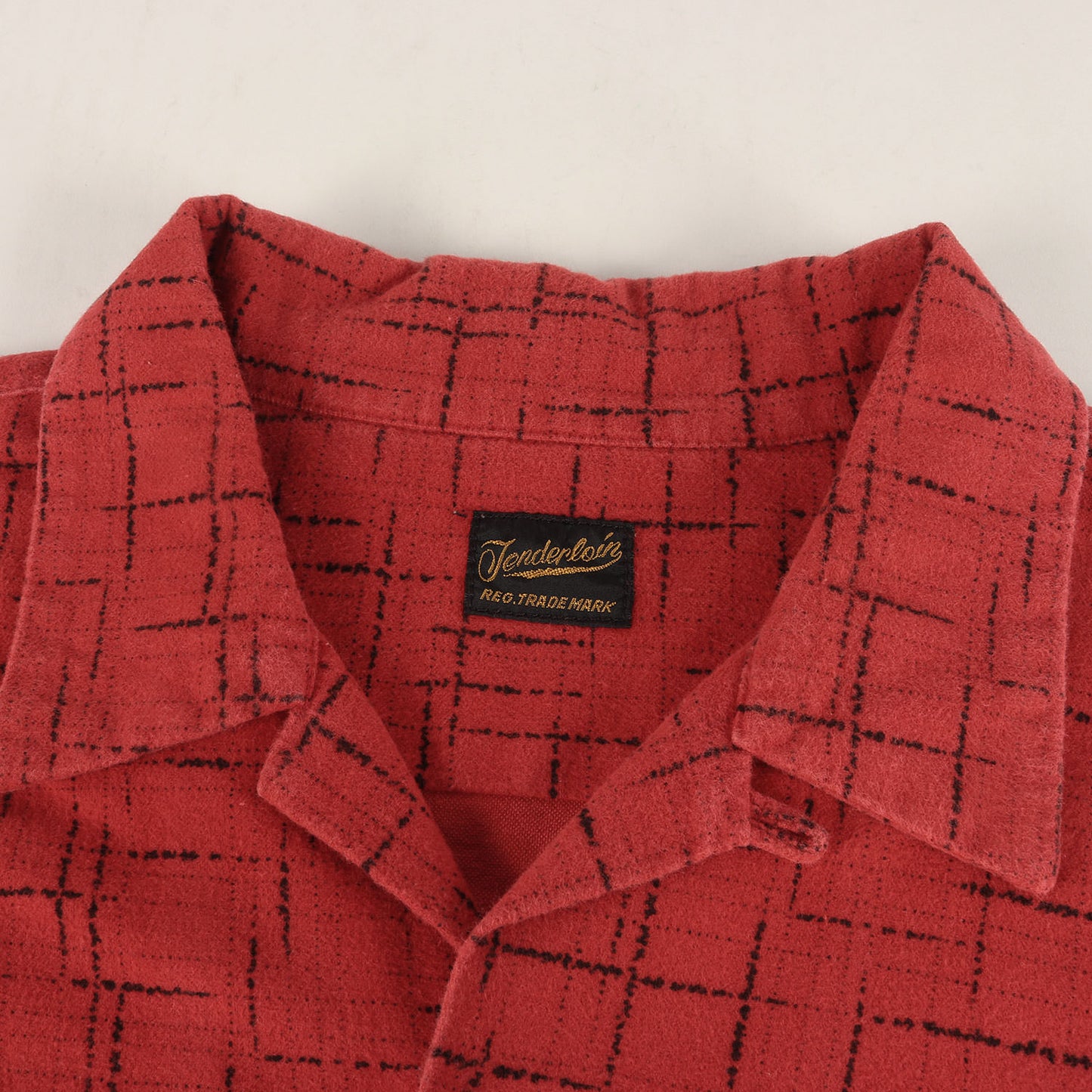 カスリプリントチェック オープンカラー フランネルシャツ(T-PRINT FLANNEL SHT)