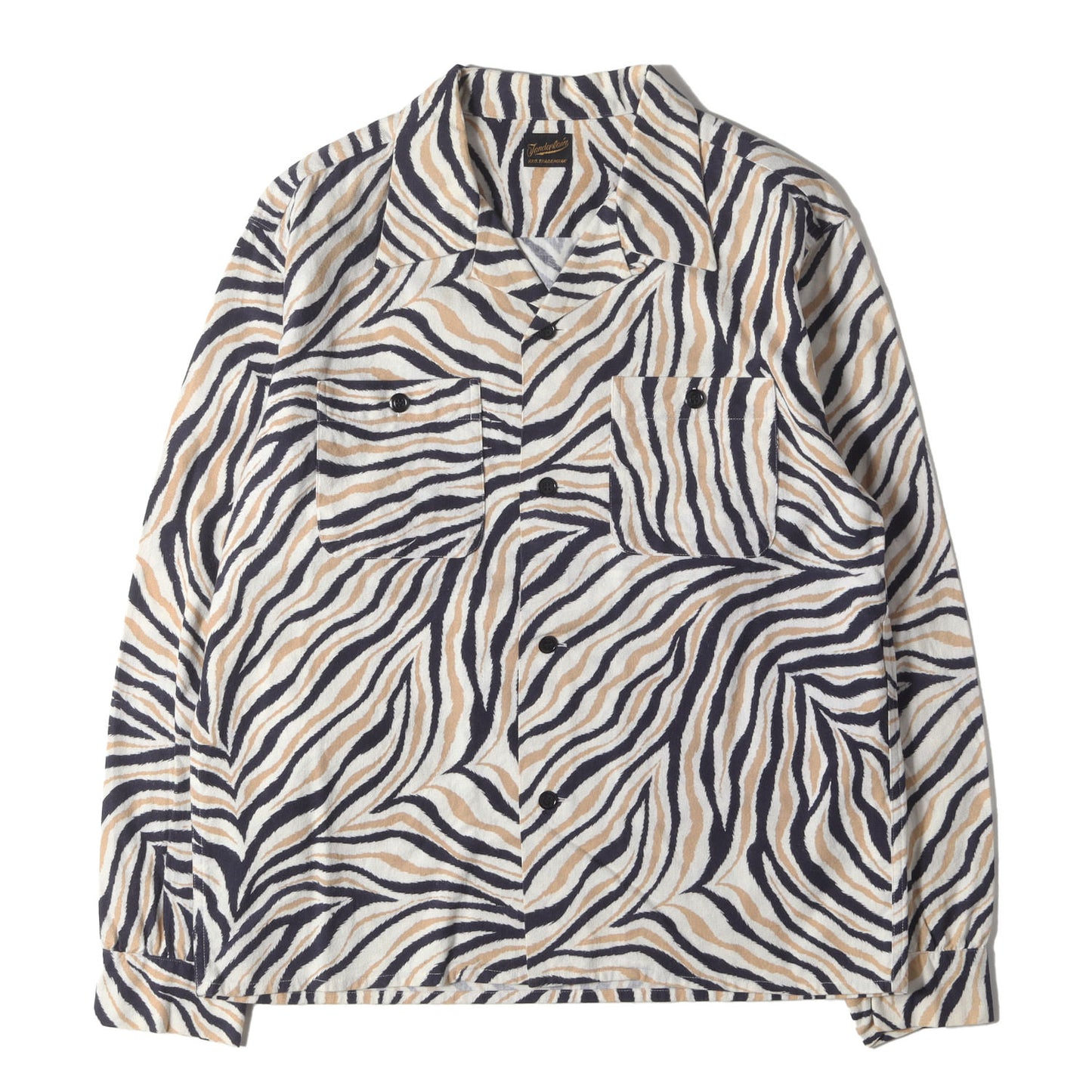 ゼブラ柄 オープンカラー フランネルシャツ(T-PRINT FLANNEL SHT A ZEBRA)