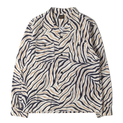 ゼブラ柄 オープンカラー フランネルシャツ(T-PRINT FLANNEL SHT A ZEBRA)