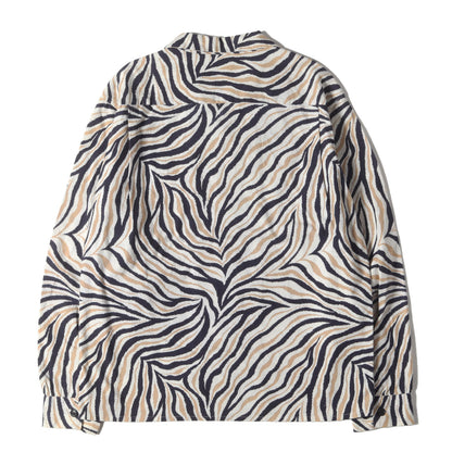 ゼブラ柄 オープンカラー フランネルシャツ(T-PRINT FLANNEL SHT A ZEBRA)