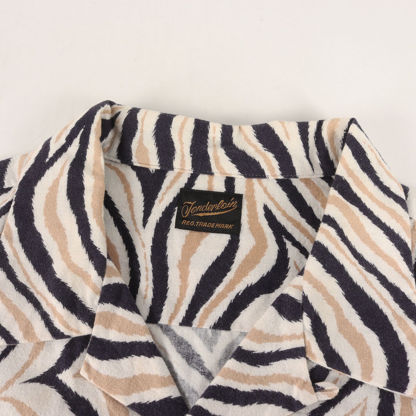ゼブラ柄 オープンカラー フランネルシャツ(T-PRINT FLANNEL SHT A ZEBRA)