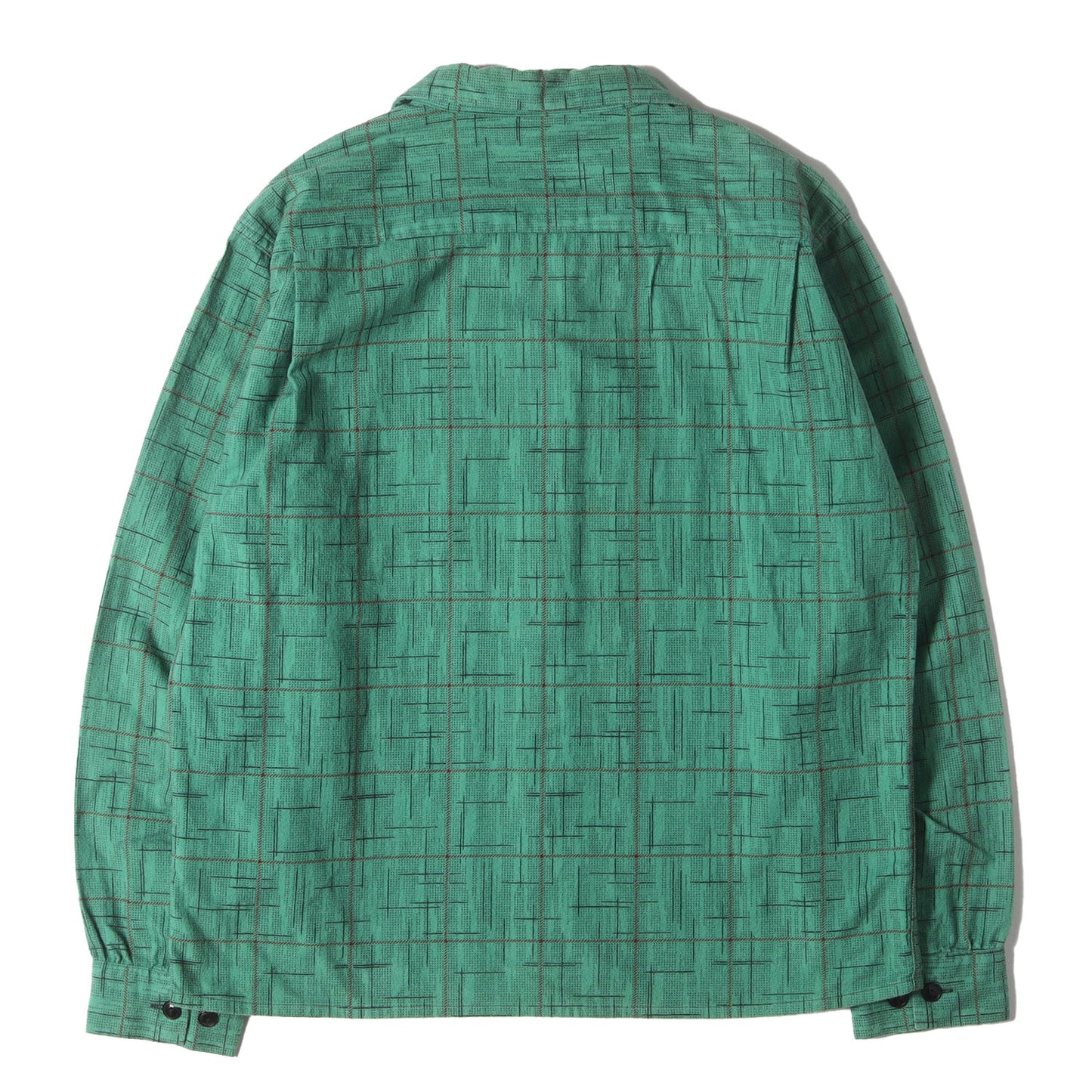 カスリプリントチェック オープンカラー フランネルシャツ(T-PRINT FLANNEL SHT)