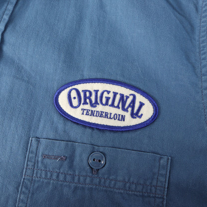 ワッペン付き ヘリンボーン ワーク 半袖シャツ(T-G. S SHT HB S/S)