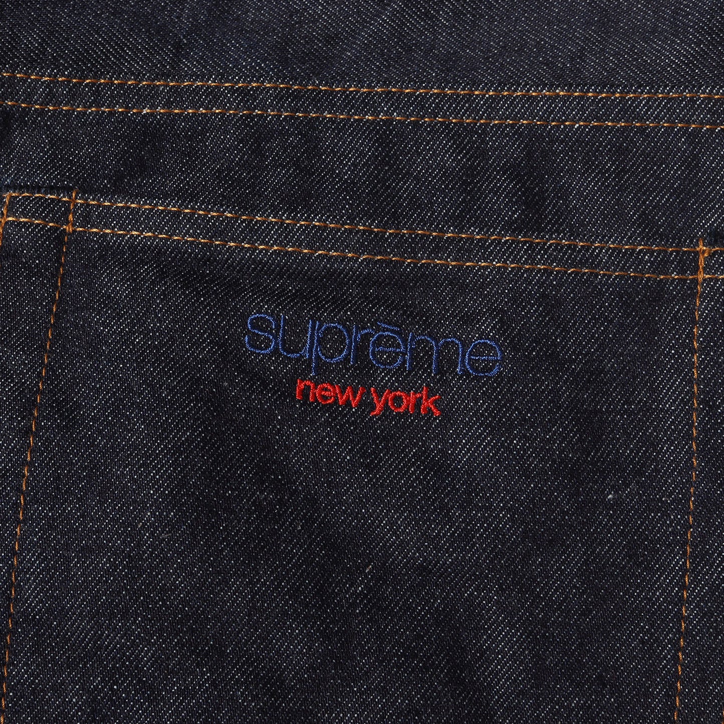 24SS クラシックロゴ刺繍 バギー リジッド デニムパンツ(Baggy Jean)