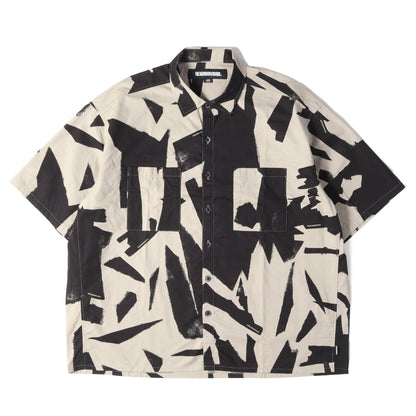 25SS アブストラクト 総柄 コットン 半袖シャツ(ABSTRACT PATTERN PLAIN SHIRT)
