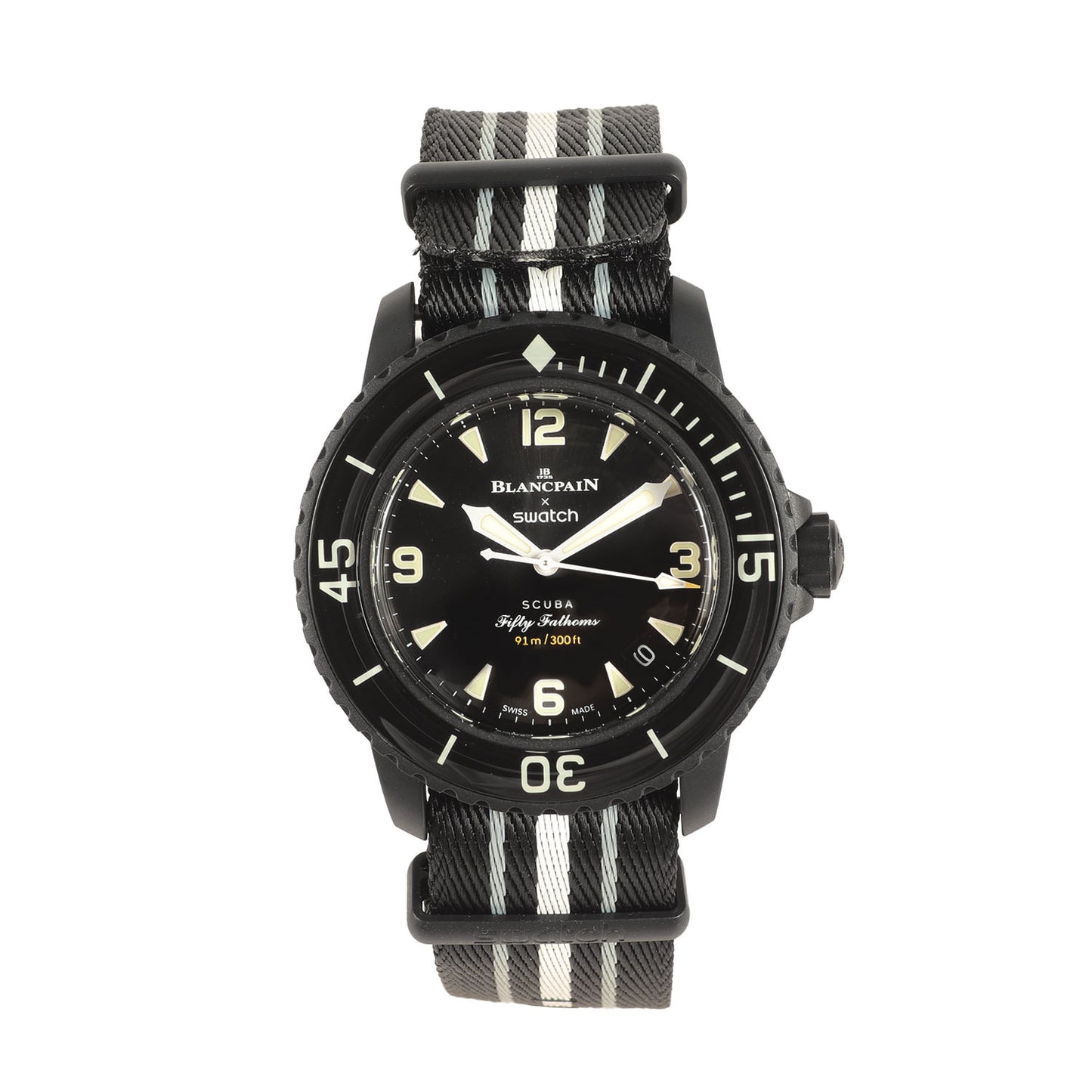 ×Swatch BIOCERAMIC SCUBA FIFTY FATHOMS 自動巻き 裏スケ 腕時計 / ウォッチ(SO35B400)