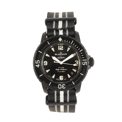 ×Swatch BIOCERAMIC SCUBA FIFTY FATHOMS 自動巻き 裏スケ 腕時計 / ウォッチ(SO35B400)