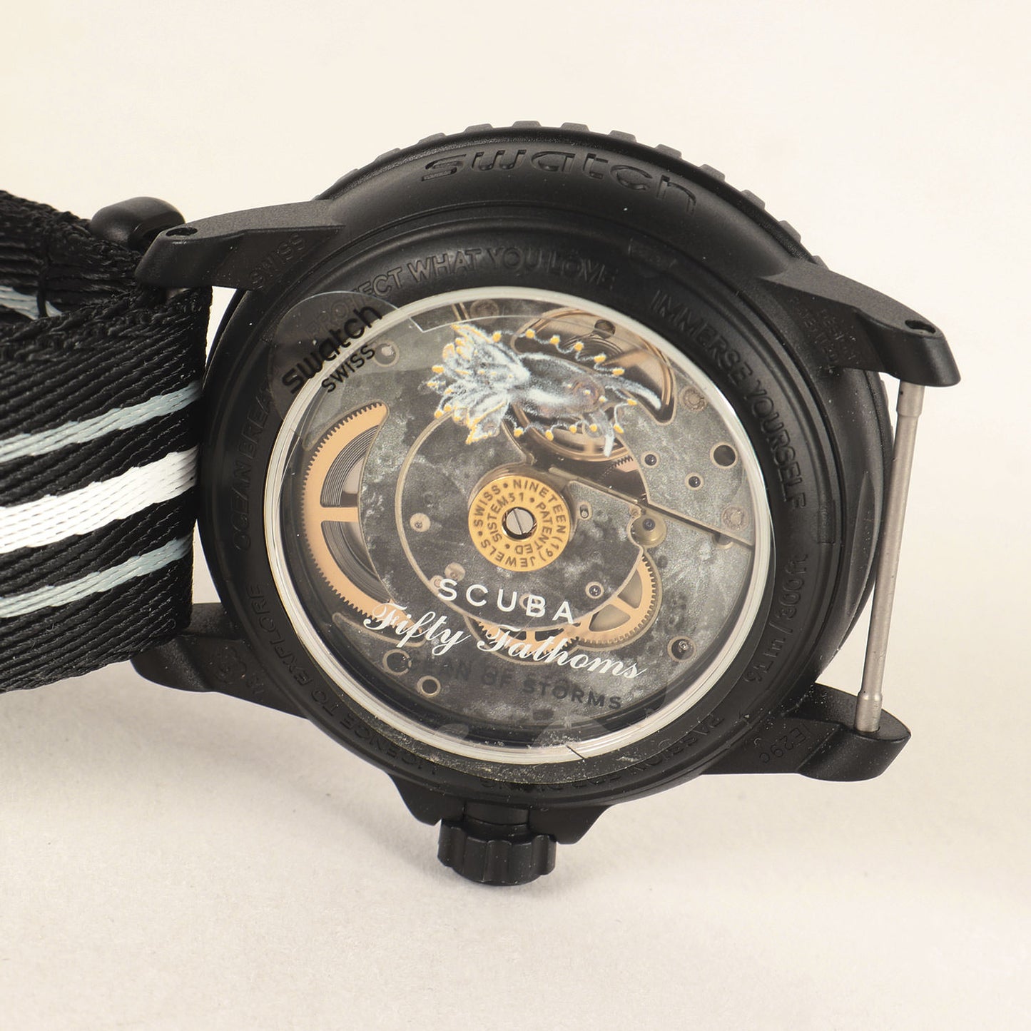 ×Swatch BIOCERAMIC SCUBA FIFTY FATHOMS 自動巻き 裏スケ 腕時計 / ウォッチ(SO35B400)