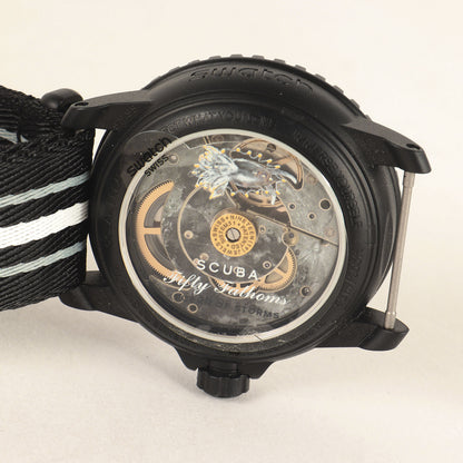 ×Swatch BIOCERAMIC SCUBA FIFTY FATHOMS 自動巻き 裏スケ 腕時計 / ウォッチ(SO35B400)