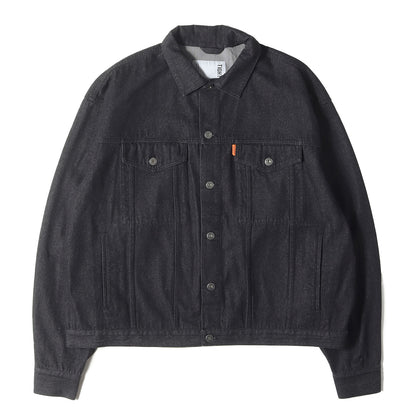 24AW ロゴプリント 3rdタイプ オーバーサイズ デニムジャケット(LABEL LOGO DENIM JACKET)