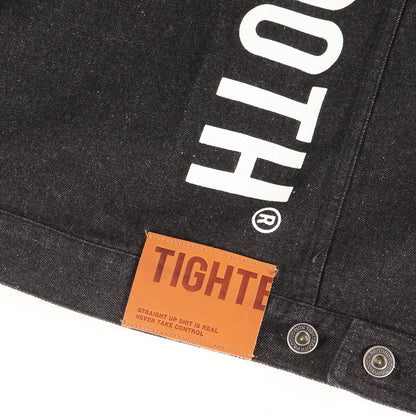 24AW ロゴプリント 3rdタイプ オーバーサイズ デニムジャケット(LABEL LOGO DENIM JACKET)