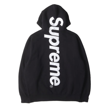 22AW ビッグサテンアップリケ スウェットパーカー(Satin Applique Hooded Sweatshirt)