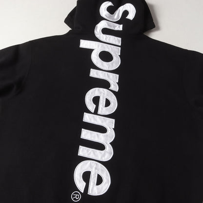22AW ビッグサテンアップリケ スウェットパーカー(Satin Applique Hooded Sweatshirt)