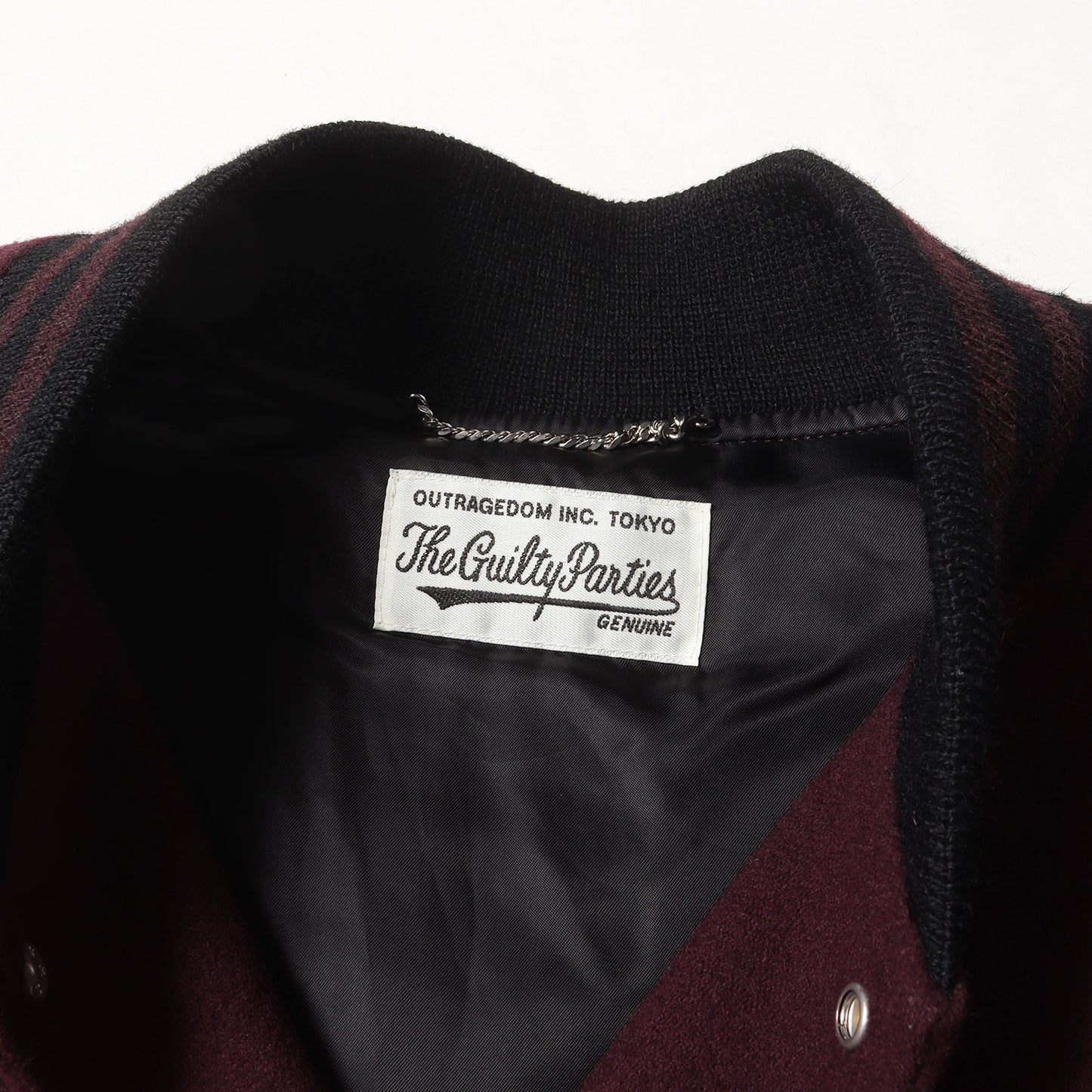 23SS 袖レザー メルトンウール スタジャン / バーシティ ジャケット(LEATHER VARSITY JACKET)