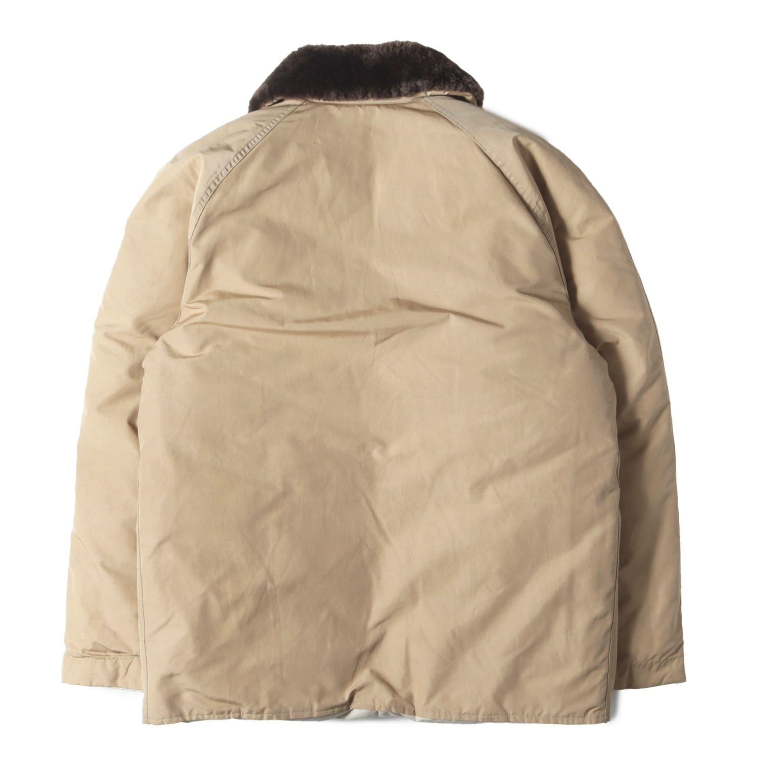 EDDIE BAUER / 70s80s/黒タグ NORTHWIND DOWN JKT/ダウンジャケット/襟ボア欠品/ベージュ USA製 黒タグ 前期] 70s 襟ボア ノースウィンド ダウンジャケット