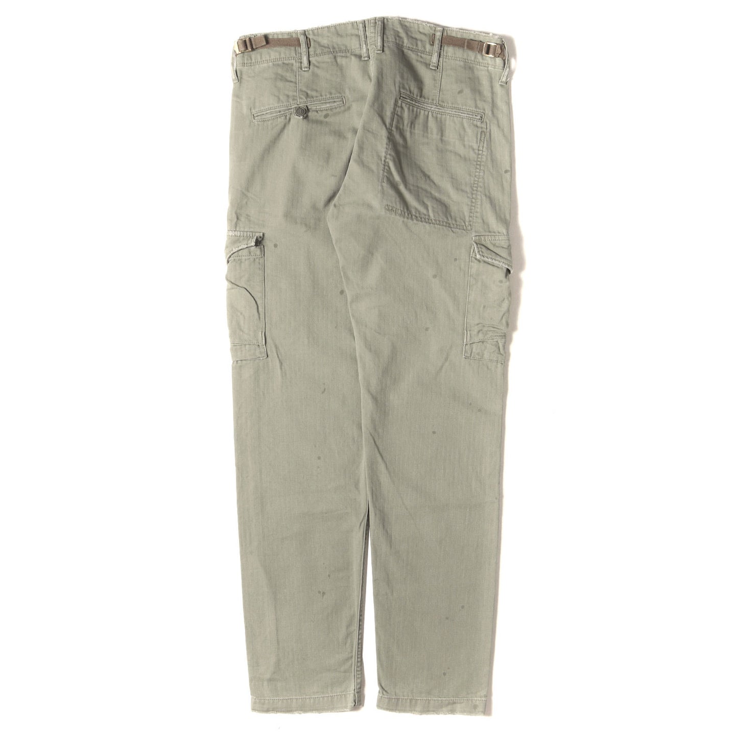 21AW ドリップ加工 ヘリンボーン スリム カーゴパンツ(HERRINGBONE TWILL CARGO TROUSER)