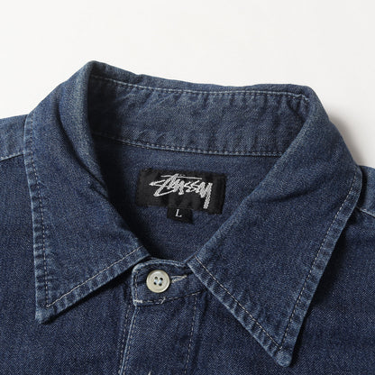 80s OLD STUSSY 黒タグ ワーク デニムシャツ(USA製)