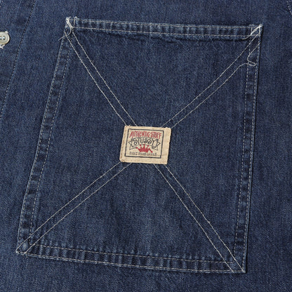 80s OLD STUSSY 黒タグ ワーク デニムシャツ(USA製)