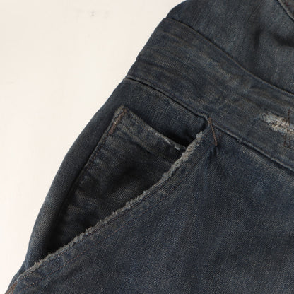 24SS ダメージリペア加工 カバーオール デニム オールインワン / ジャンプスーツ つなぎ