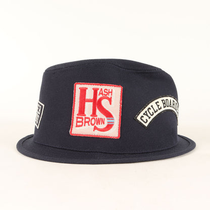×HASH BROWNS ワッペン付き 中折れハット