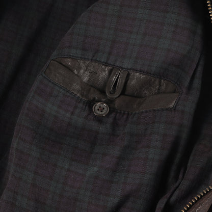 [希少 雰囲気抜群] 90s ライナー ブラックウォッチ柄 ラムスキンレザー スイングトップ ジャケット