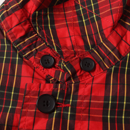 クラシックロゴ タータンチェック ステンカラーコート(Plaid Trench Coat)