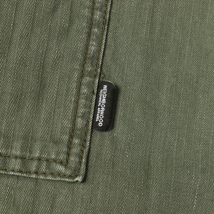 落書きグラフィック ヘリンボーン ミリタリーシャツ(PEACE 69 / C-SHIRT. LS)